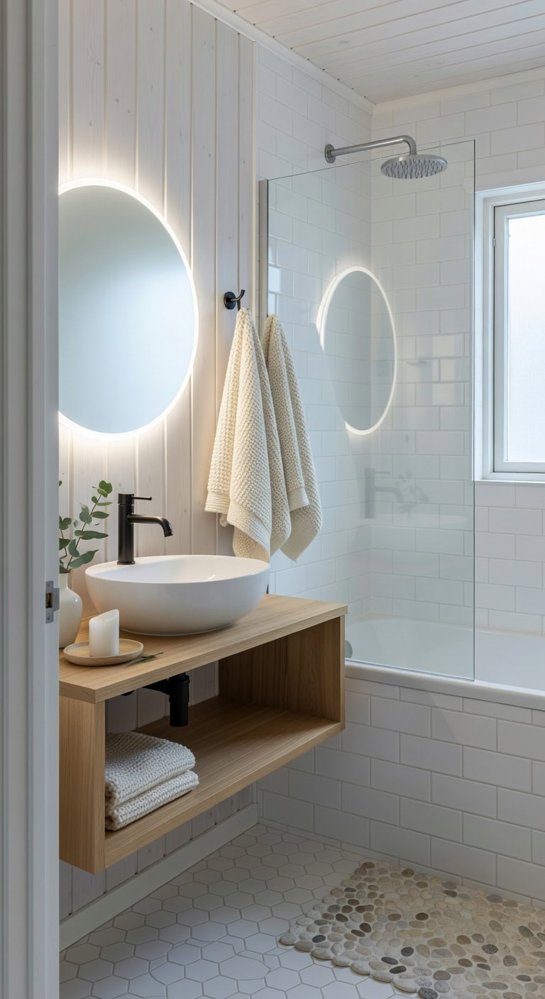 scandinavian white and black bathroom