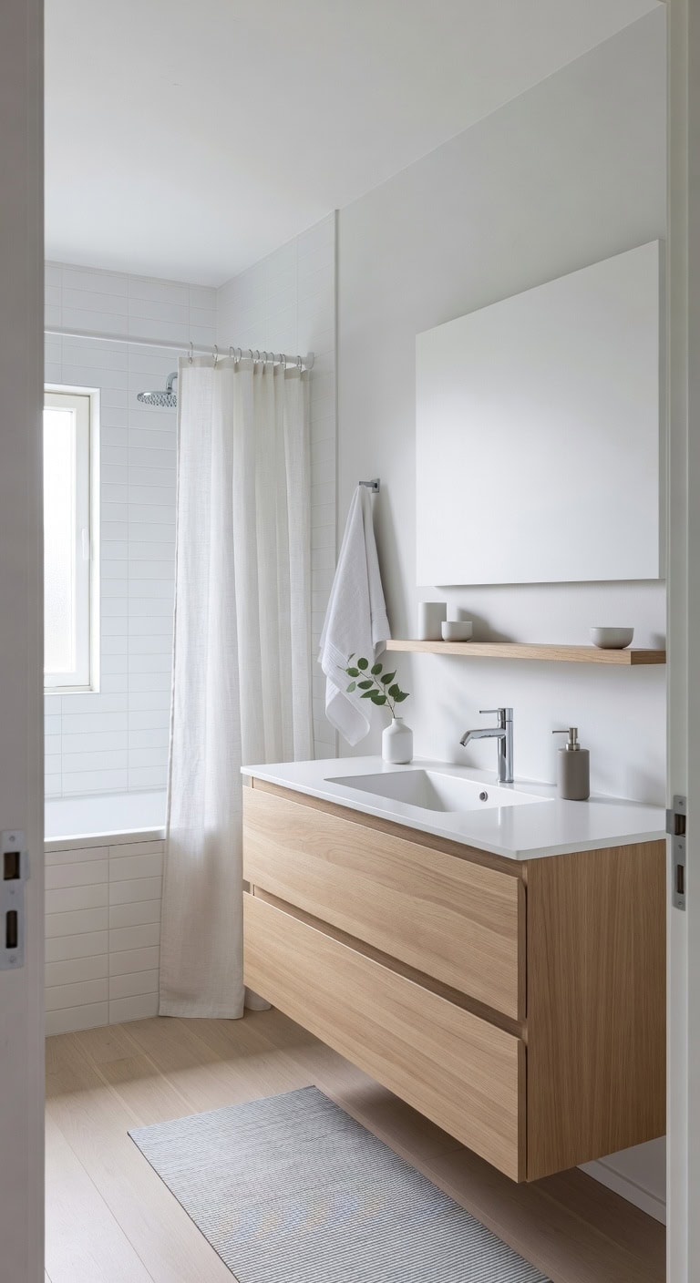 scandinavian white chrome wood