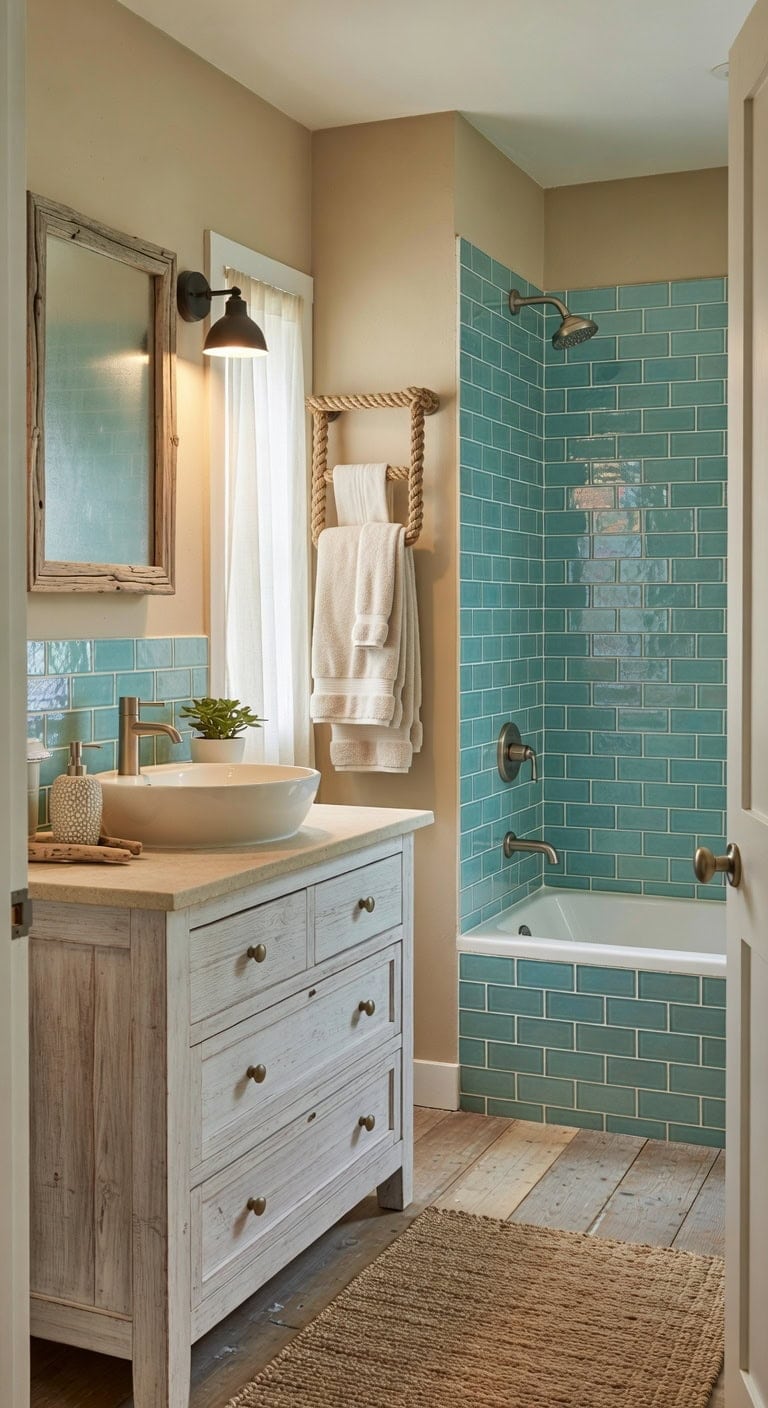 sea glass coastal bathroom retreat