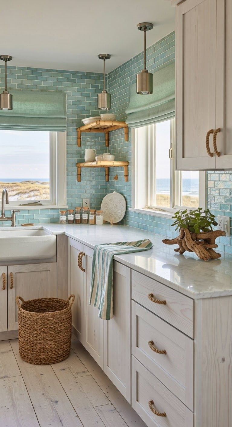 sea glass coastal pine cabinets