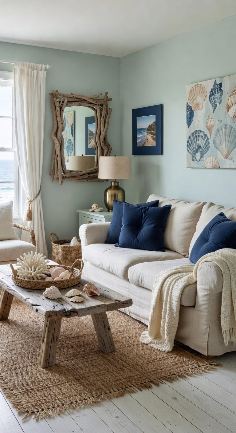 serene coastal driftwood retreat