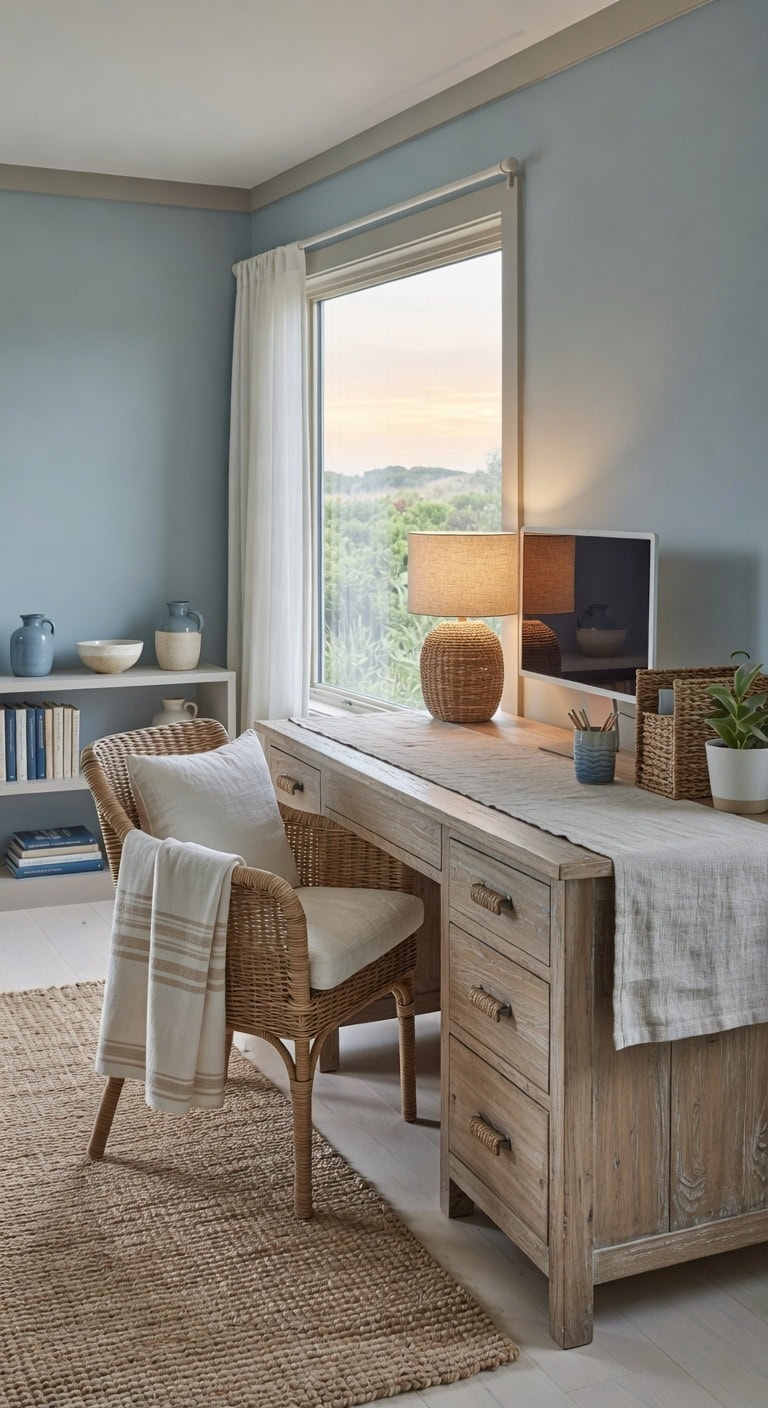 serene coastal workspace for productivity