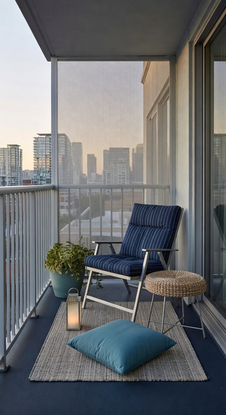 silver perforated aluminum balcony cocoon