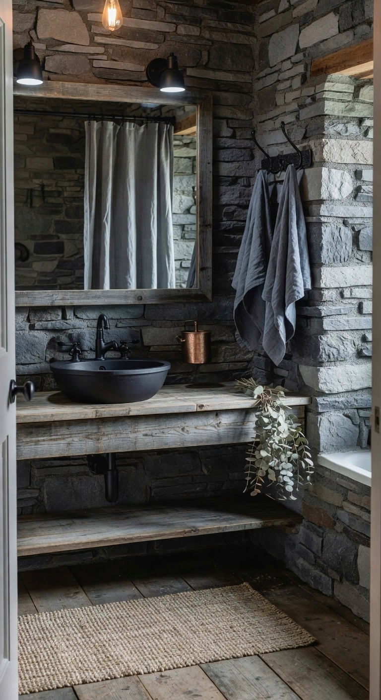 slate gray rustic farmhouse accents