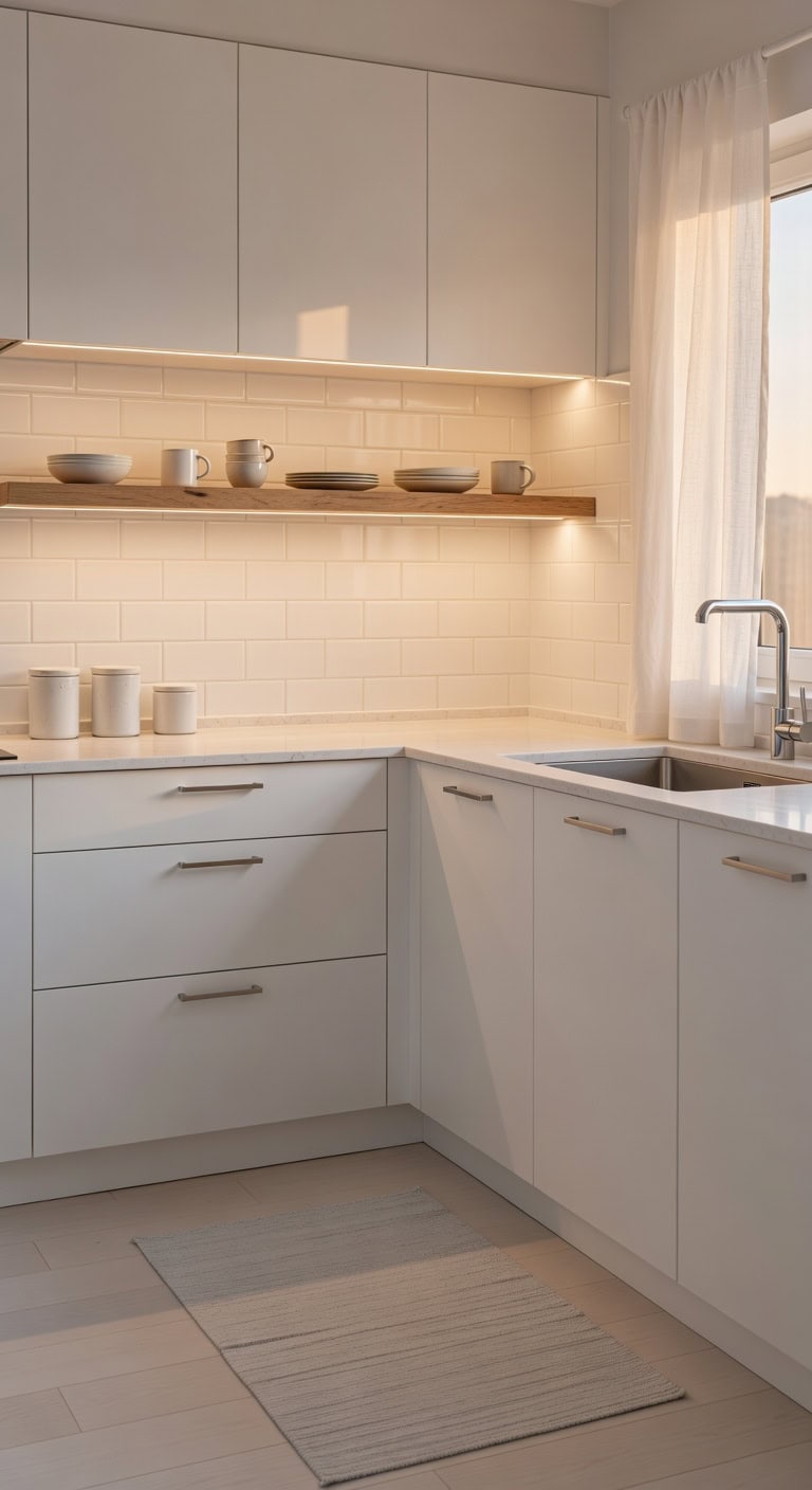 sleek bright modern kitchen lighting transformation