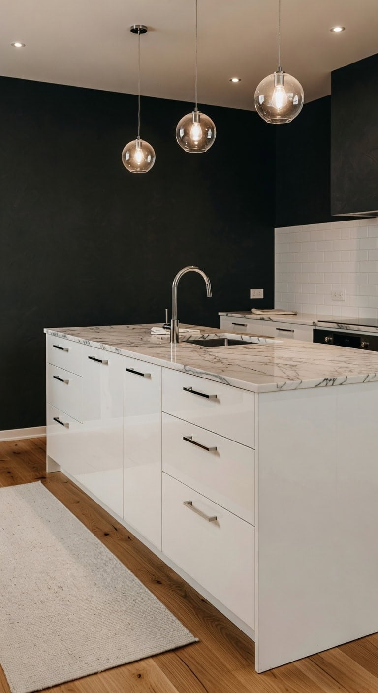 sleek modern layered inviting kitchen island