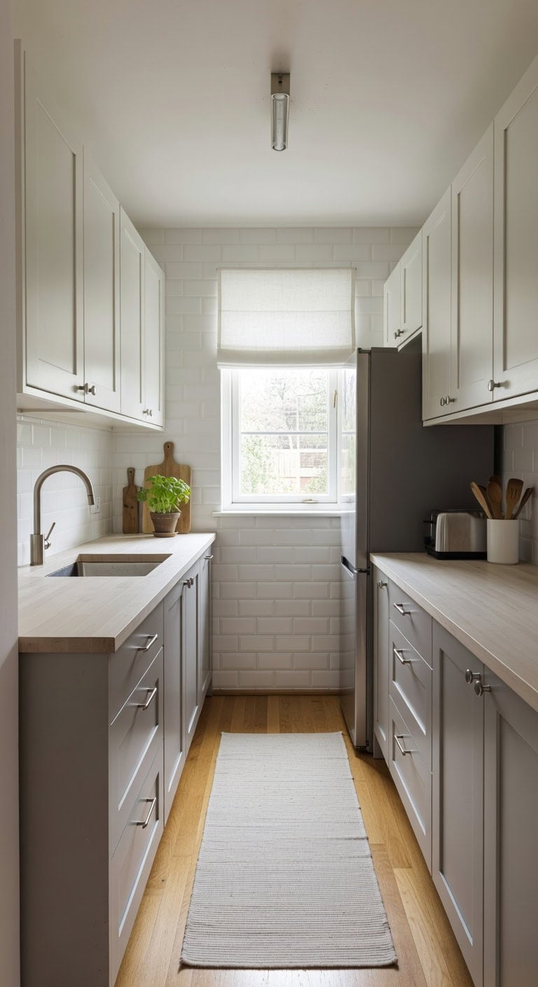 slim efficient streamlined galley kitchen transformation