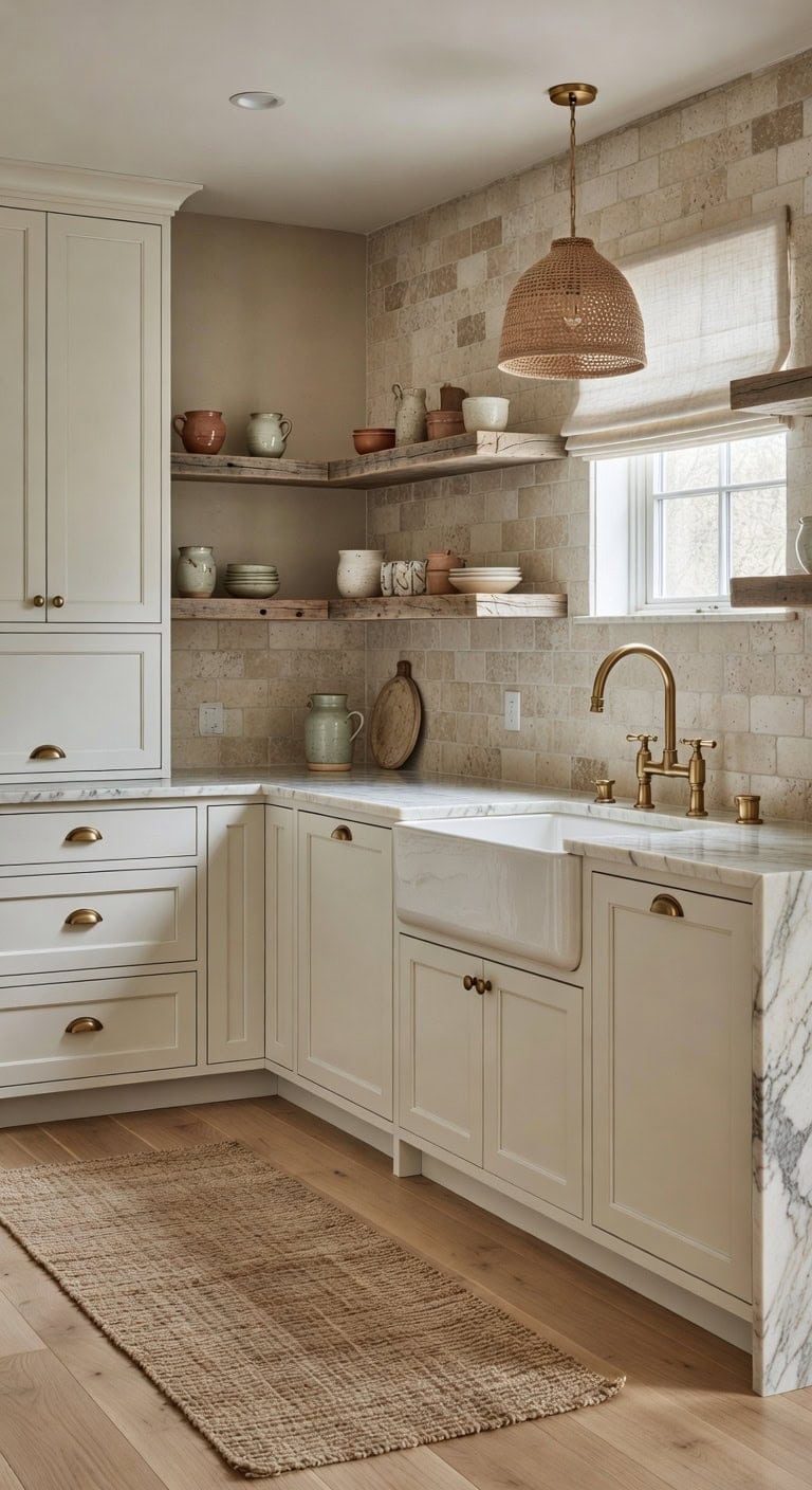 soft organic elevated farmhouse kitchen