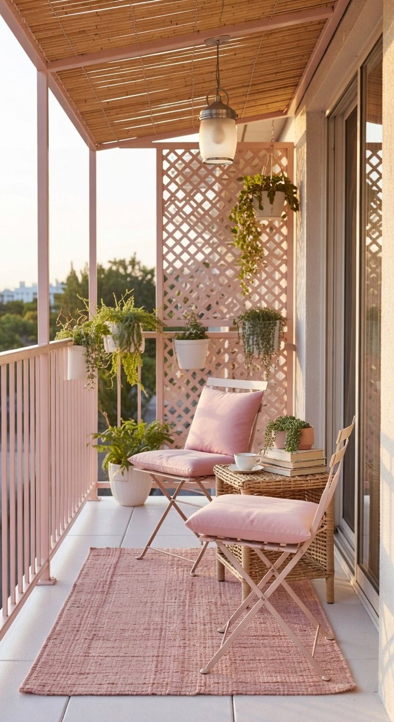 soft pink outdoor cushion