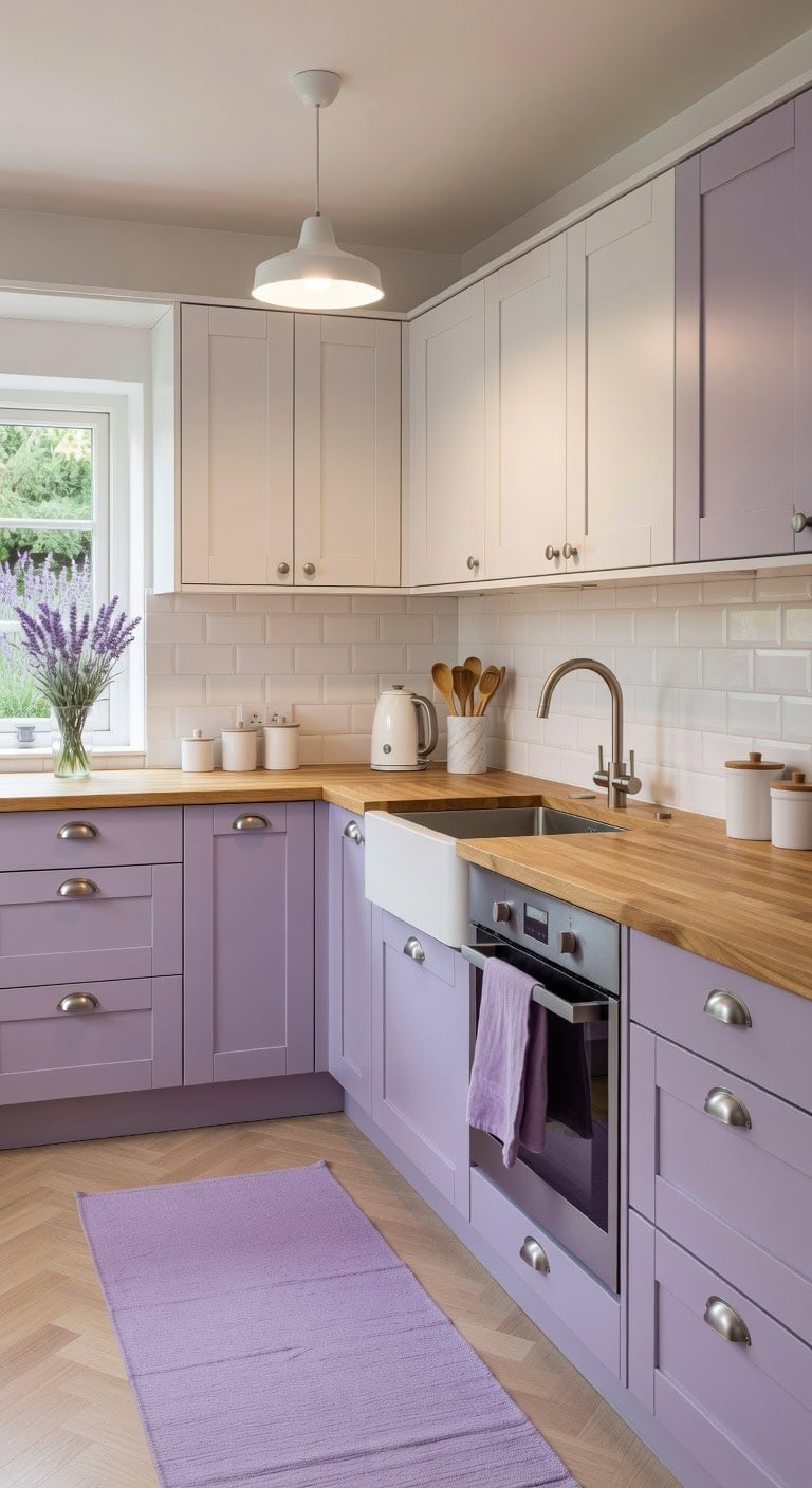 soothing lavender and crisp white harmony