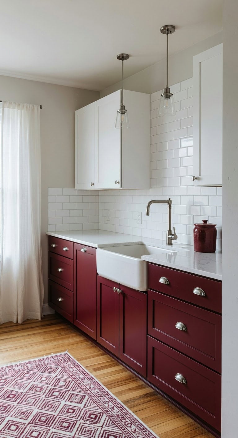 sophisticated warm and contrasting kitchen design