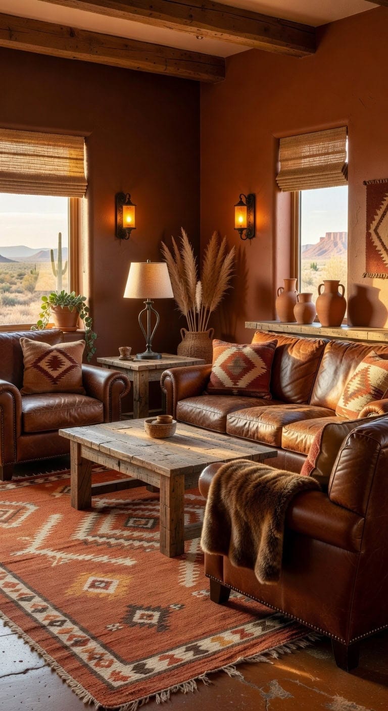 southwest inspired warm terracotta retreat