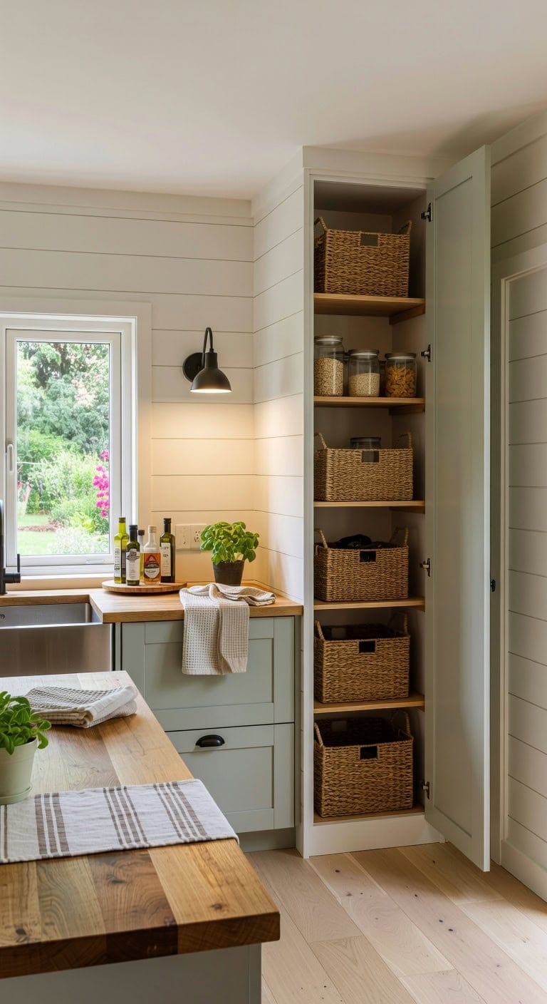 spacious organized grounded pantry closet