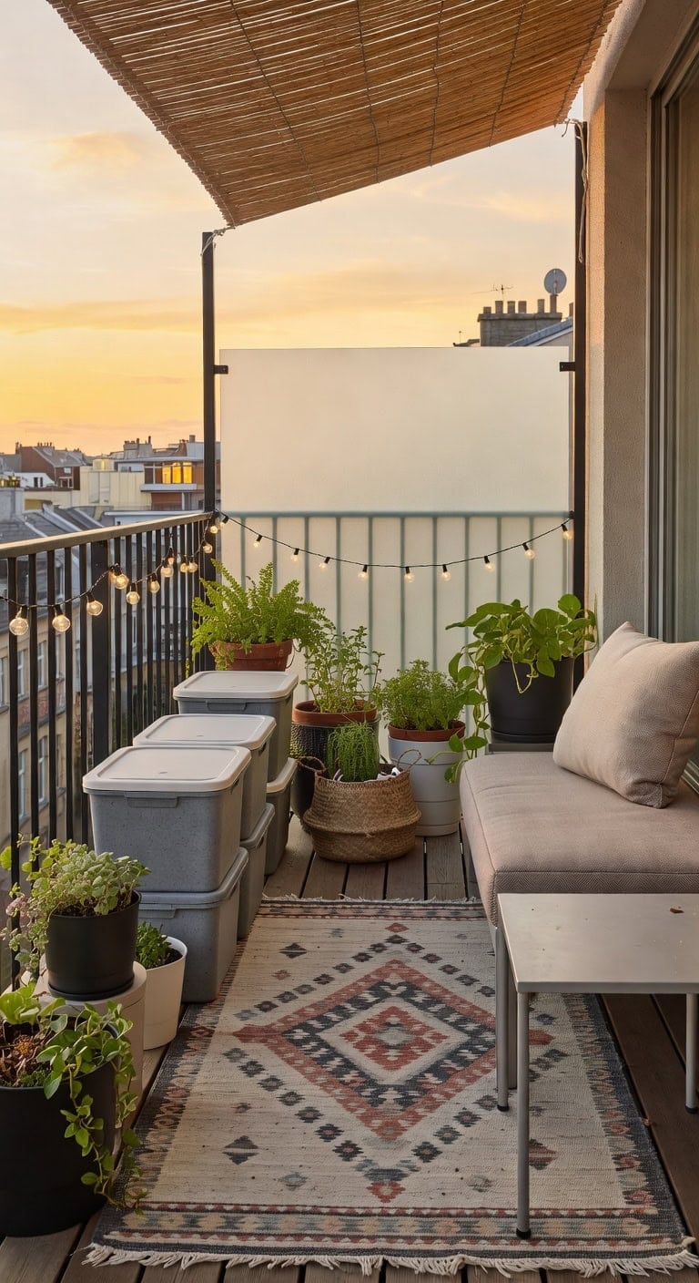 stackable recycled gray balcony bin