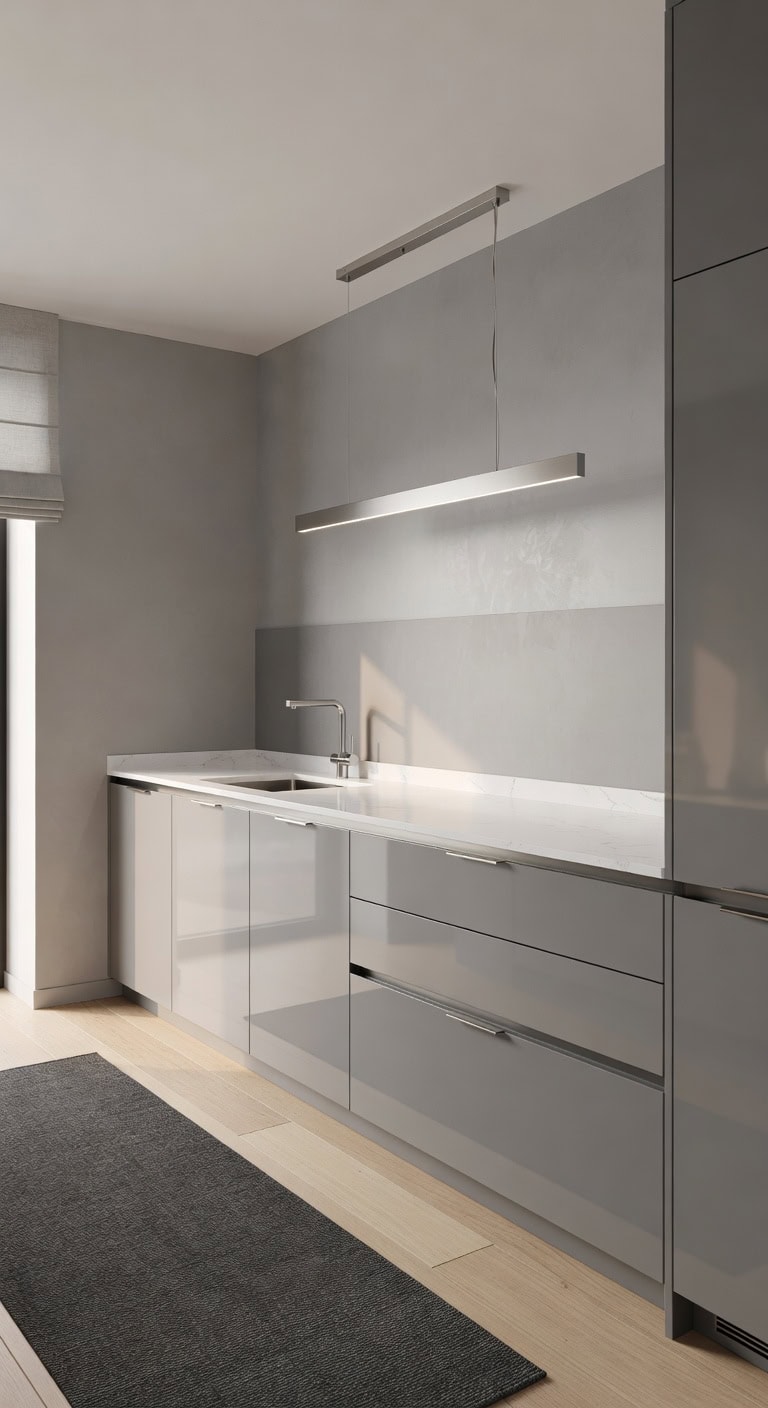 streamlined integrated minimalist seamless kitchen design