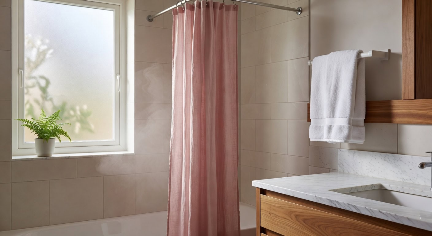 sturdy color matched water resistant blush linen curtains