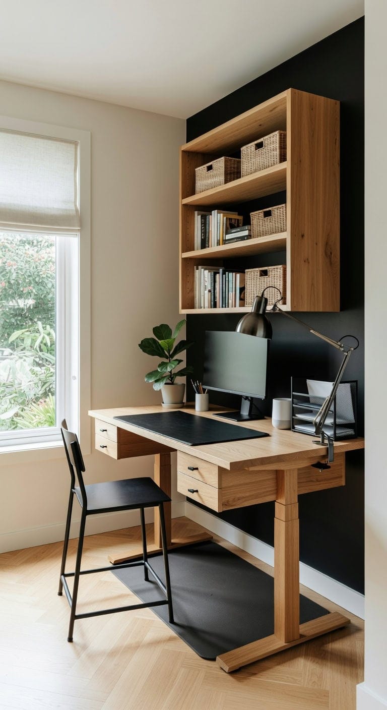 stylish and functional standing desk setup