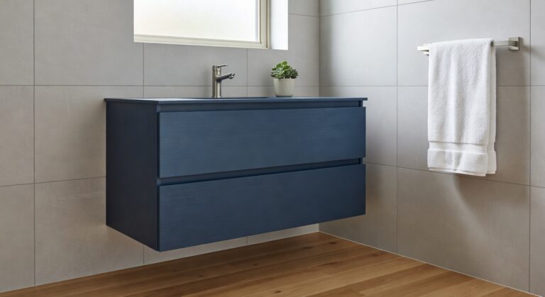 stylish navy bathroom vanities