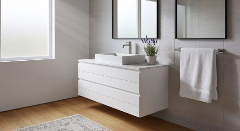 stylish white bathroom vanity cabinets