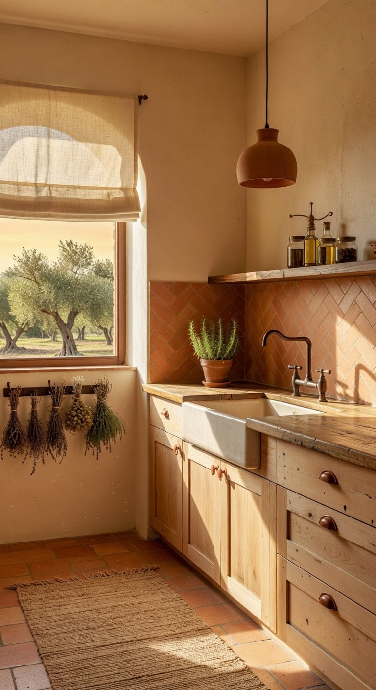 sun bleached maple mediterranean kitchen