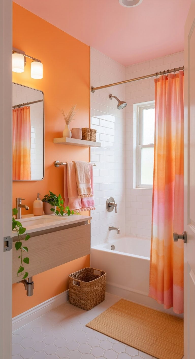 sun kissed pastel bathroom retreat