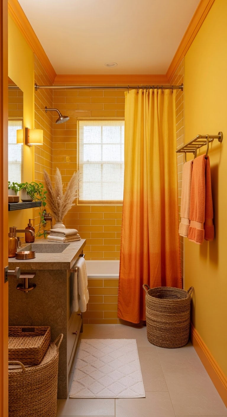 sunset inspired yellow orange retreat