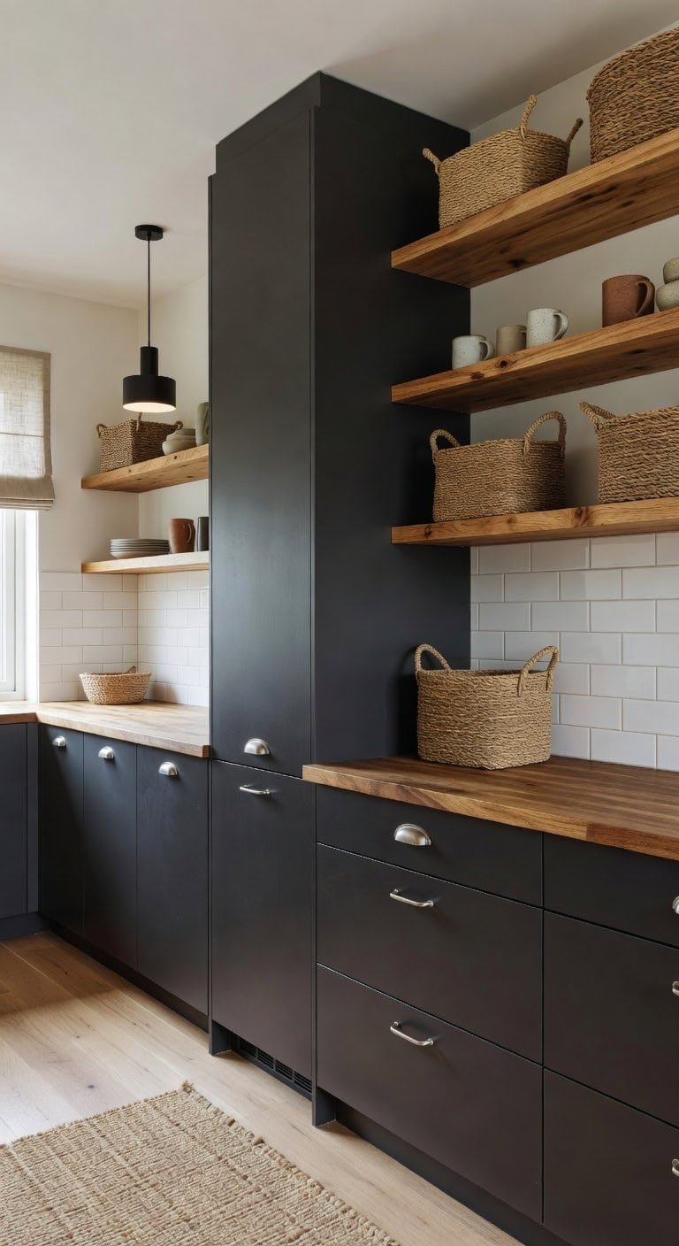tall cabinet room divider texture contrast