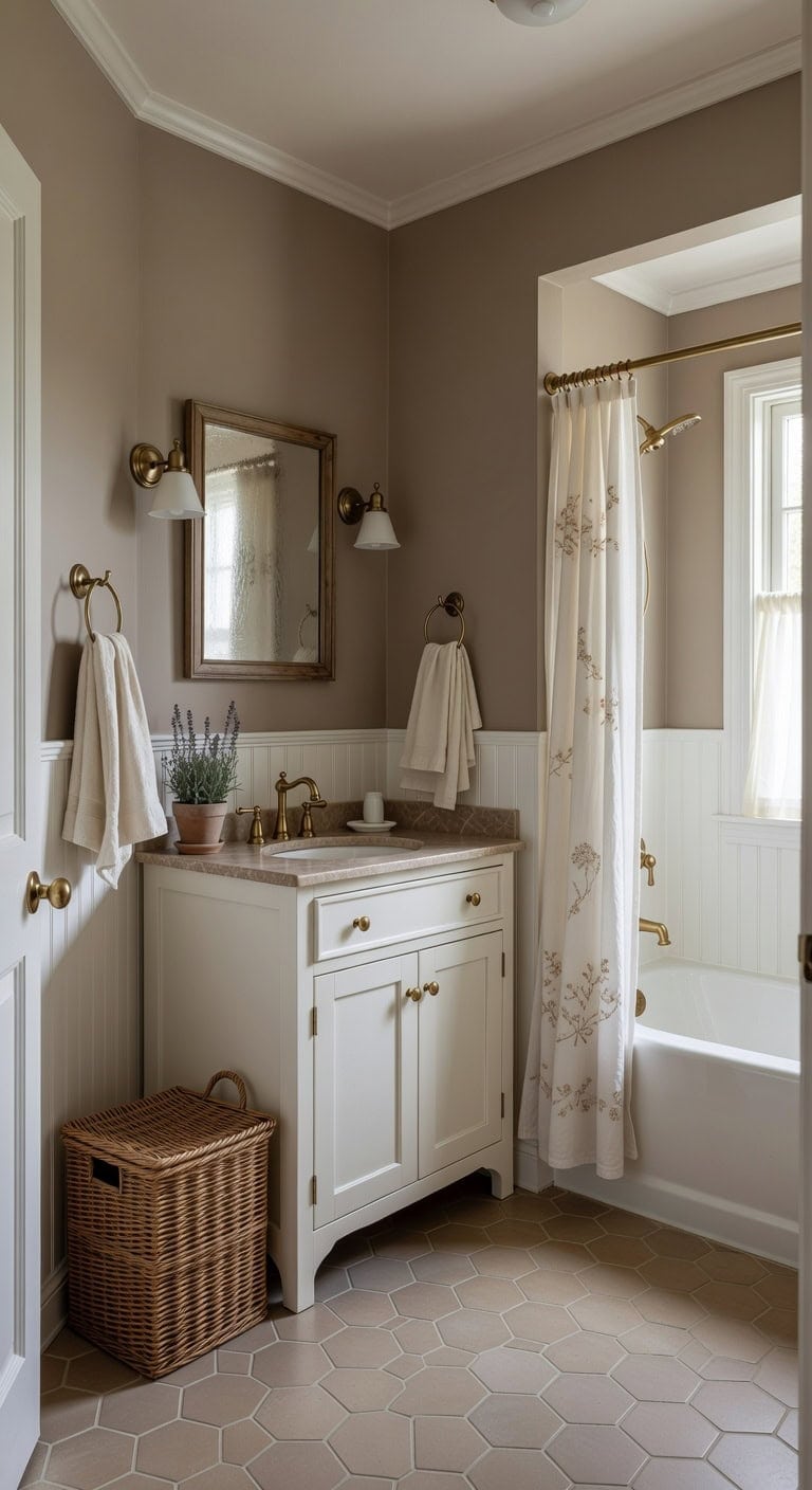 taupe cottage floral charm