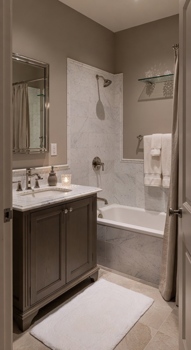 taupe marble polished chrome