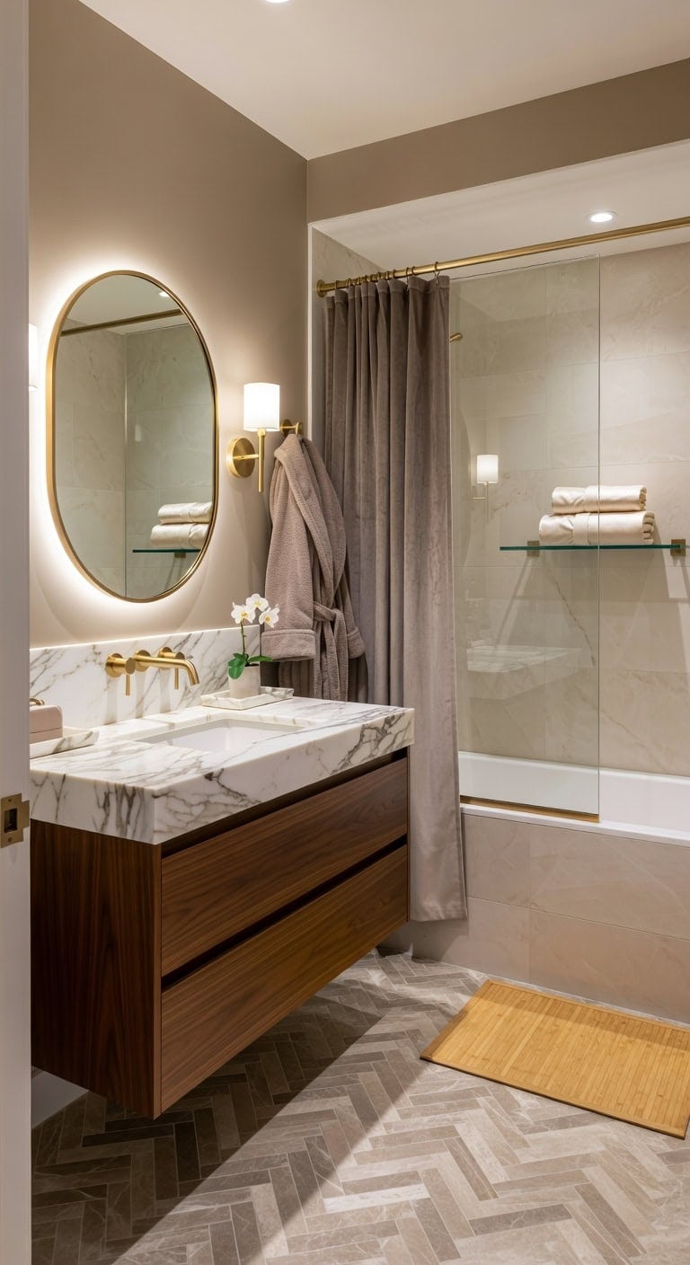 taupe marble satin retreat
