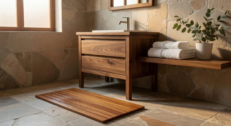 teak bath mats for waterproofing