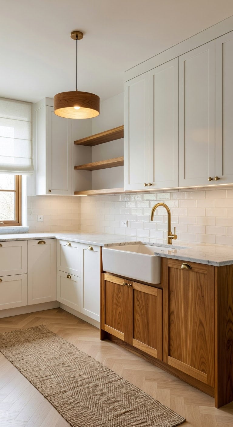 teak white brass coordinated