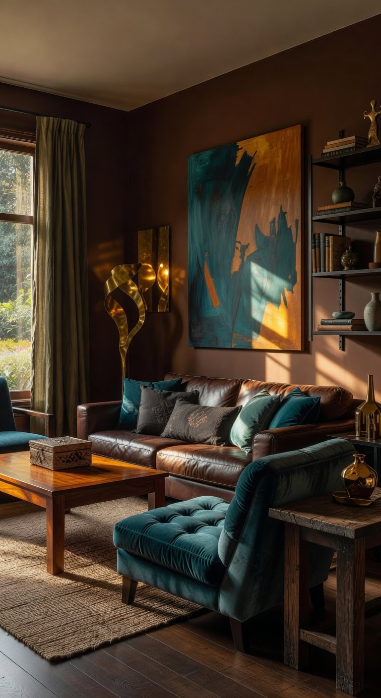 teal and amber curated comfort