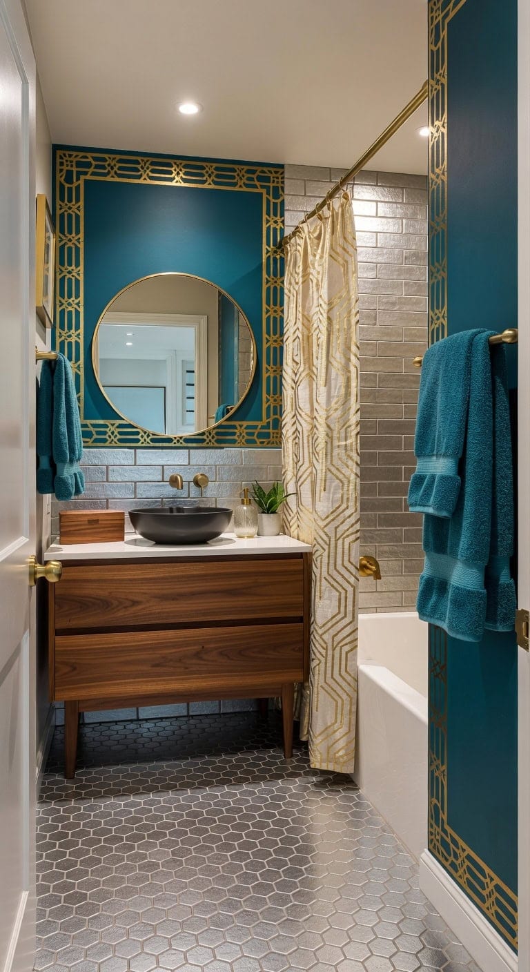 teal gold walnut sanctuary