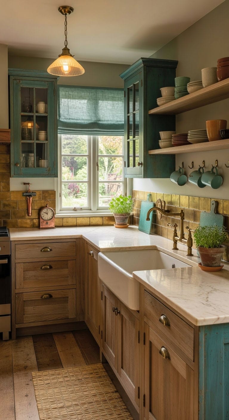 teal patina brass vintage mix