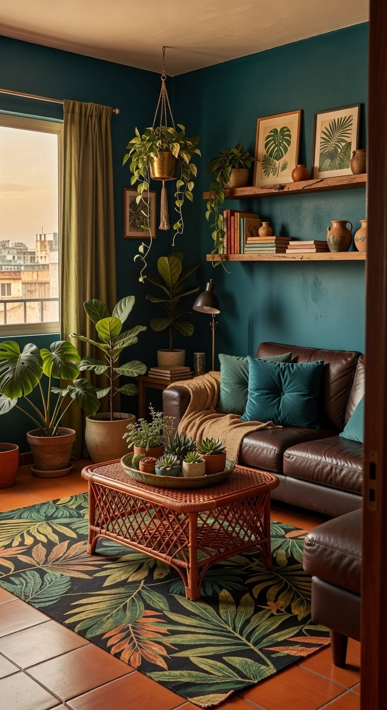 teal terracotta jungle loft