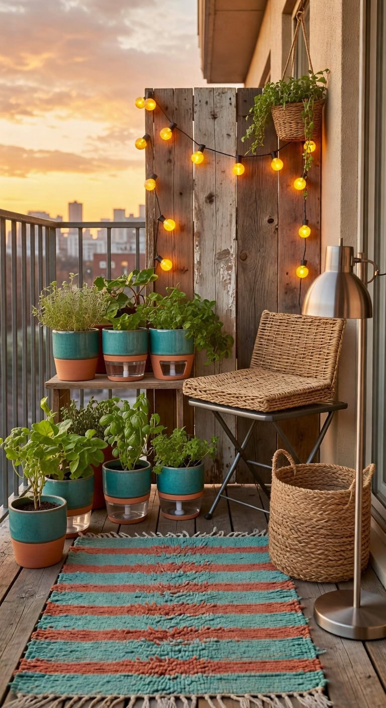 teal terracotta self watering pot