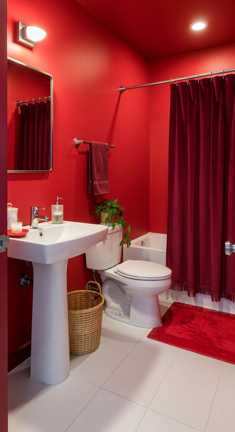 temporary vibrant rental friendly bathroom upgrade