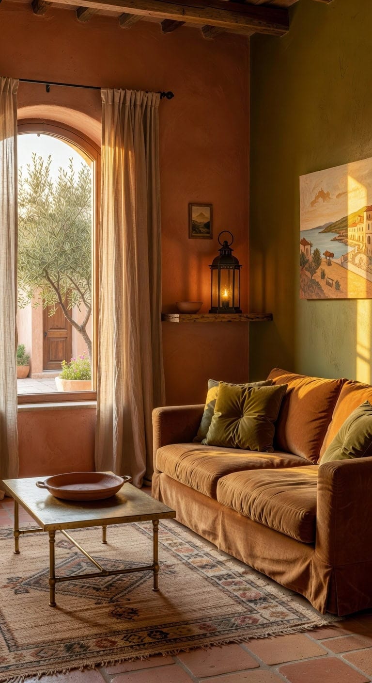 terracotta and olive warmth