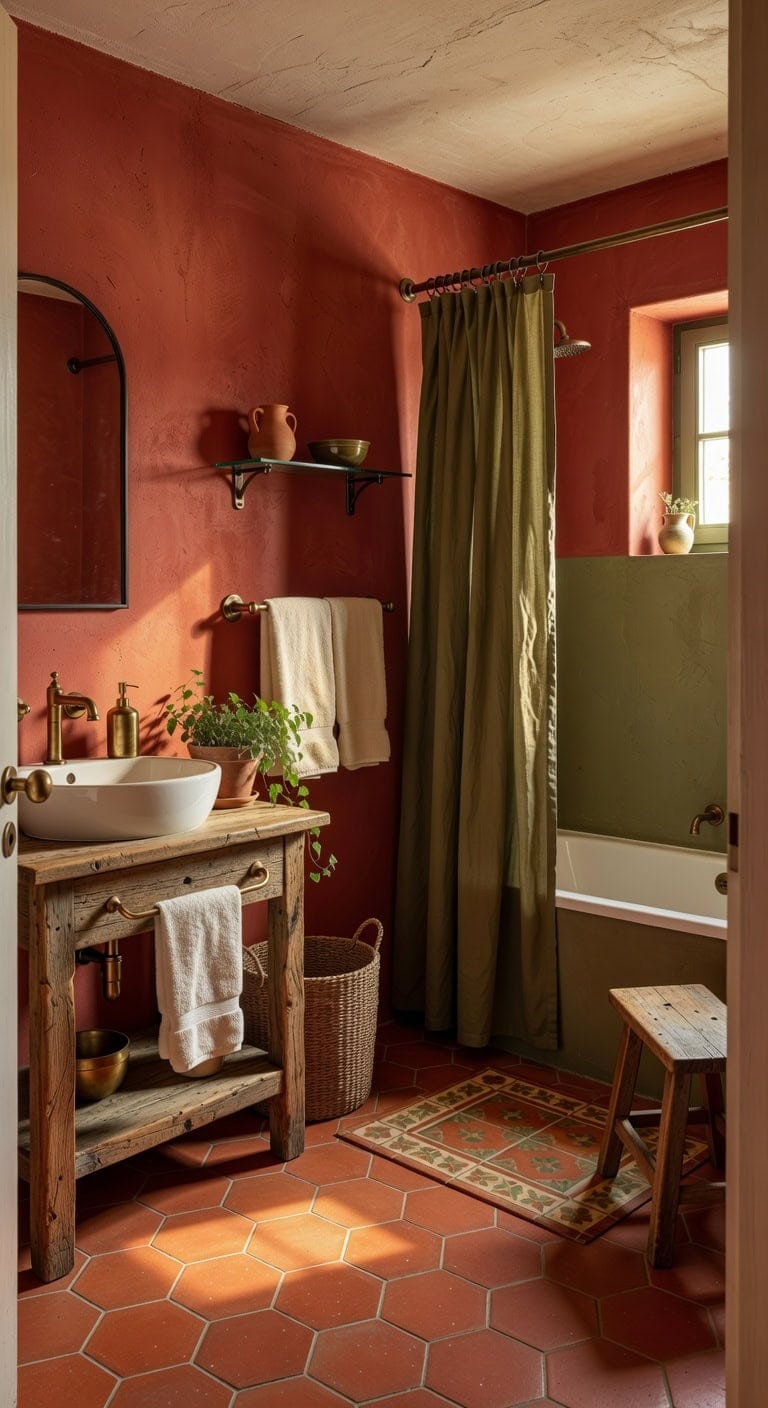 terracotta olive brass spa
