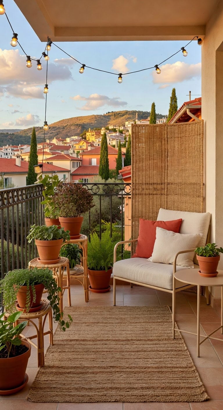 terracotta pots with rattan