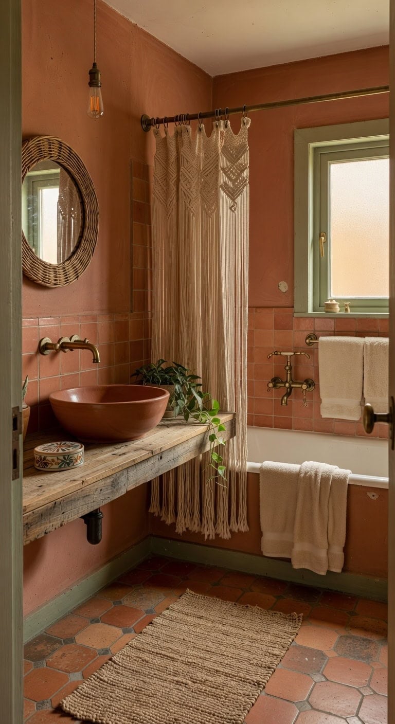 terracotta sink jute rug
