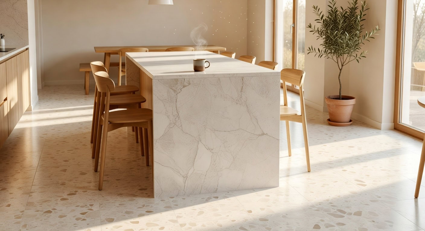 textured durable color matched easy install terrazzo tiles