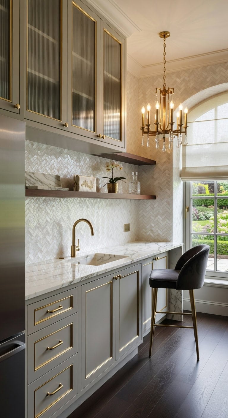 textured glass gold leaf luxury