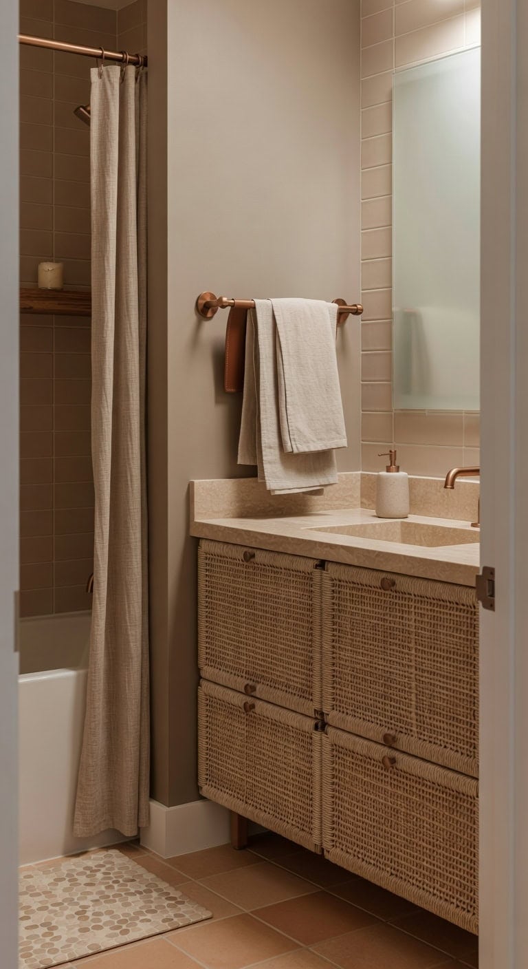 textured taupe leather stone
