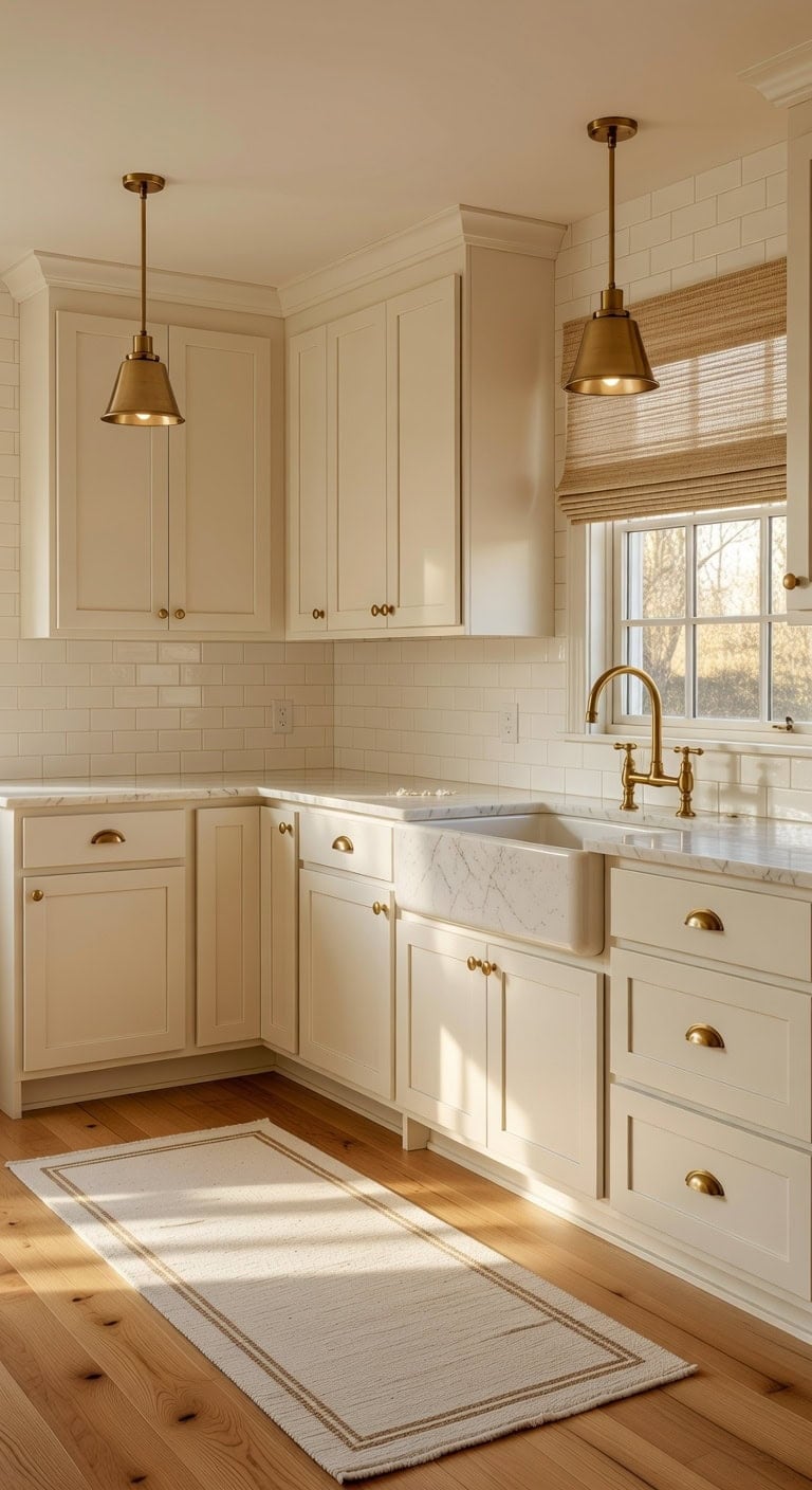 timeless white shaker brass hardware