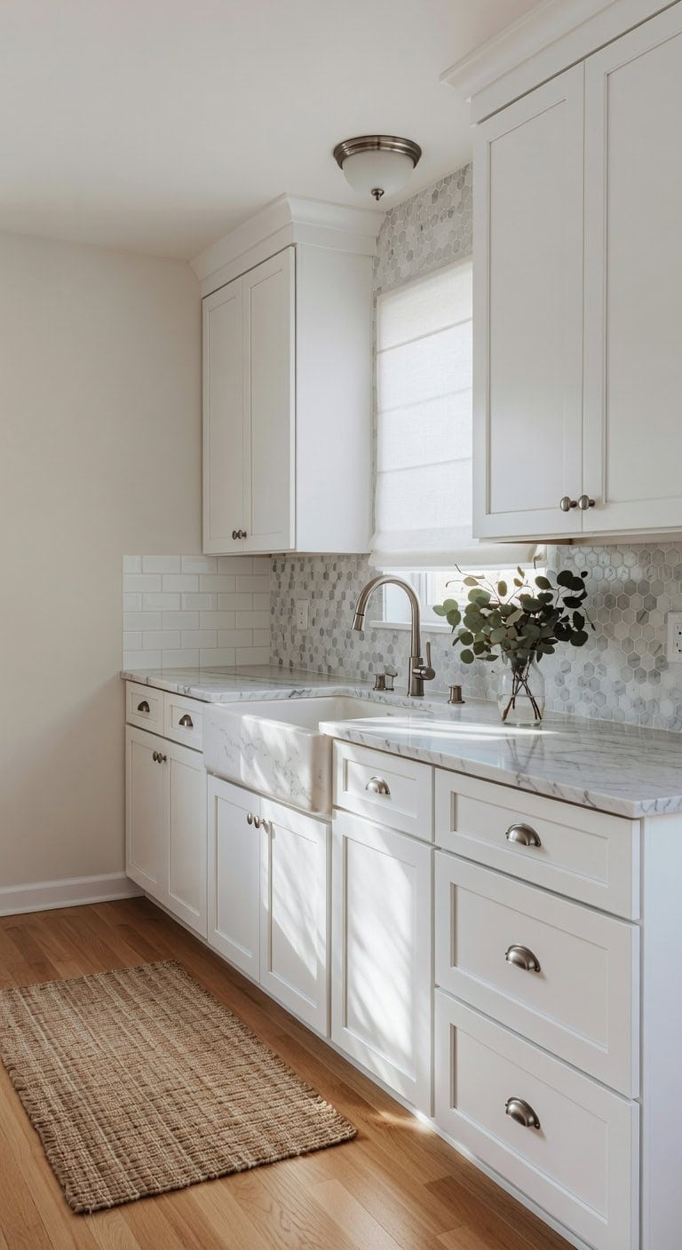 timeless white shaker kitchen cabinetry