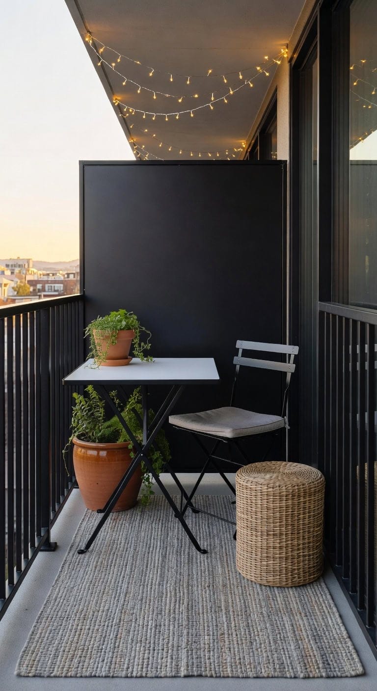 tiny black bistro retreat