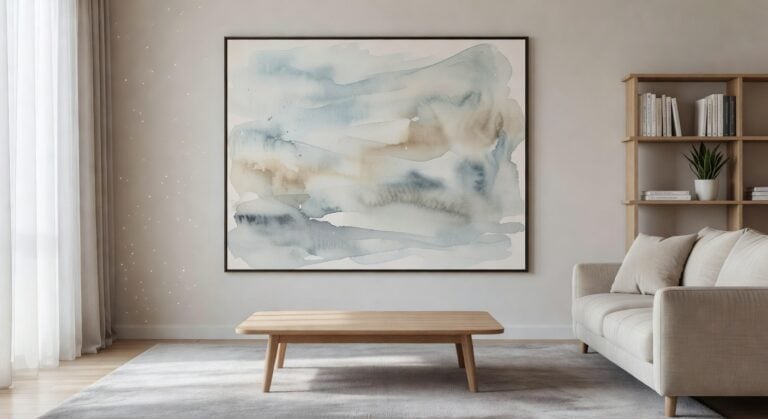 tranquil blue watercolor abstract prints