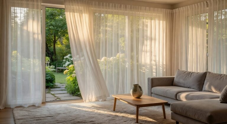 transparent white privacy curtain panels